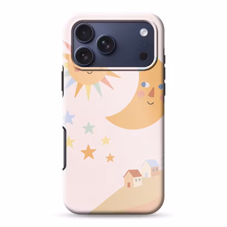 Telefoonhoesje Toughcase - Zon - Maan - Sterren - Kinderkamer - Pastel — 1