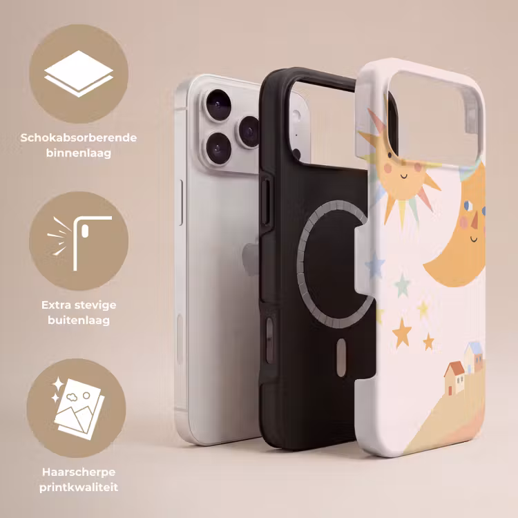 Telefoonhoesje Toughcase - Zon - Maan - Sterren - Kinderkamer - Pastel — 3