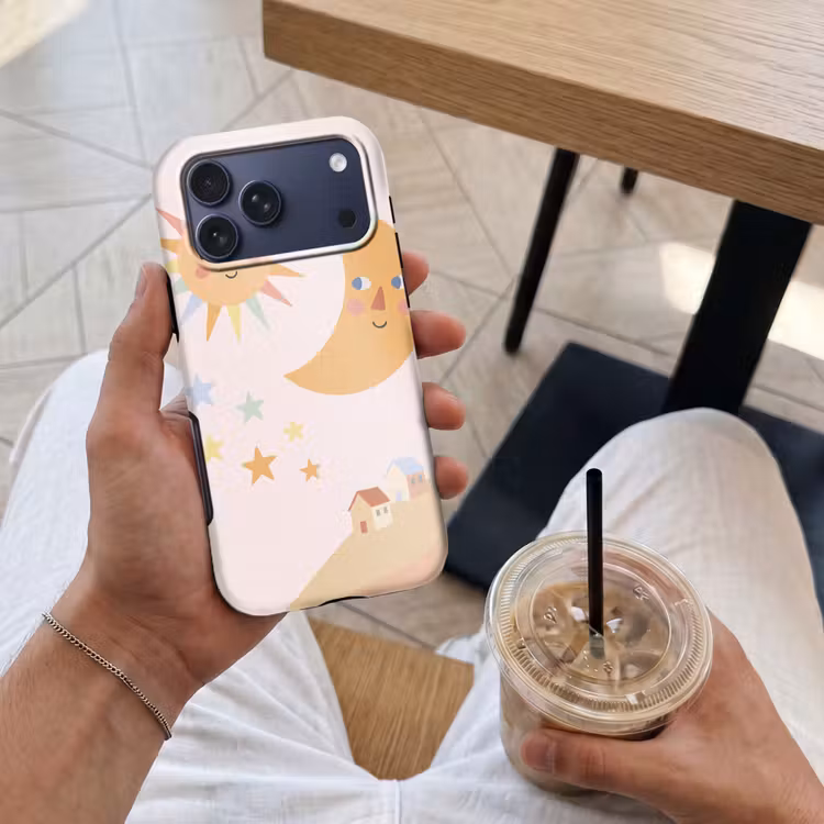 Telefoonhoesje Toughcase - Zon - Maan - Sterren - Kinderkamer - Pastel — 4