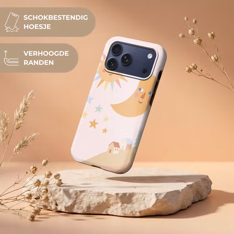 Telefoonhoesje Toughcase - Zon - Maan - Sterren - Kinderkamer - Pastel — 5
