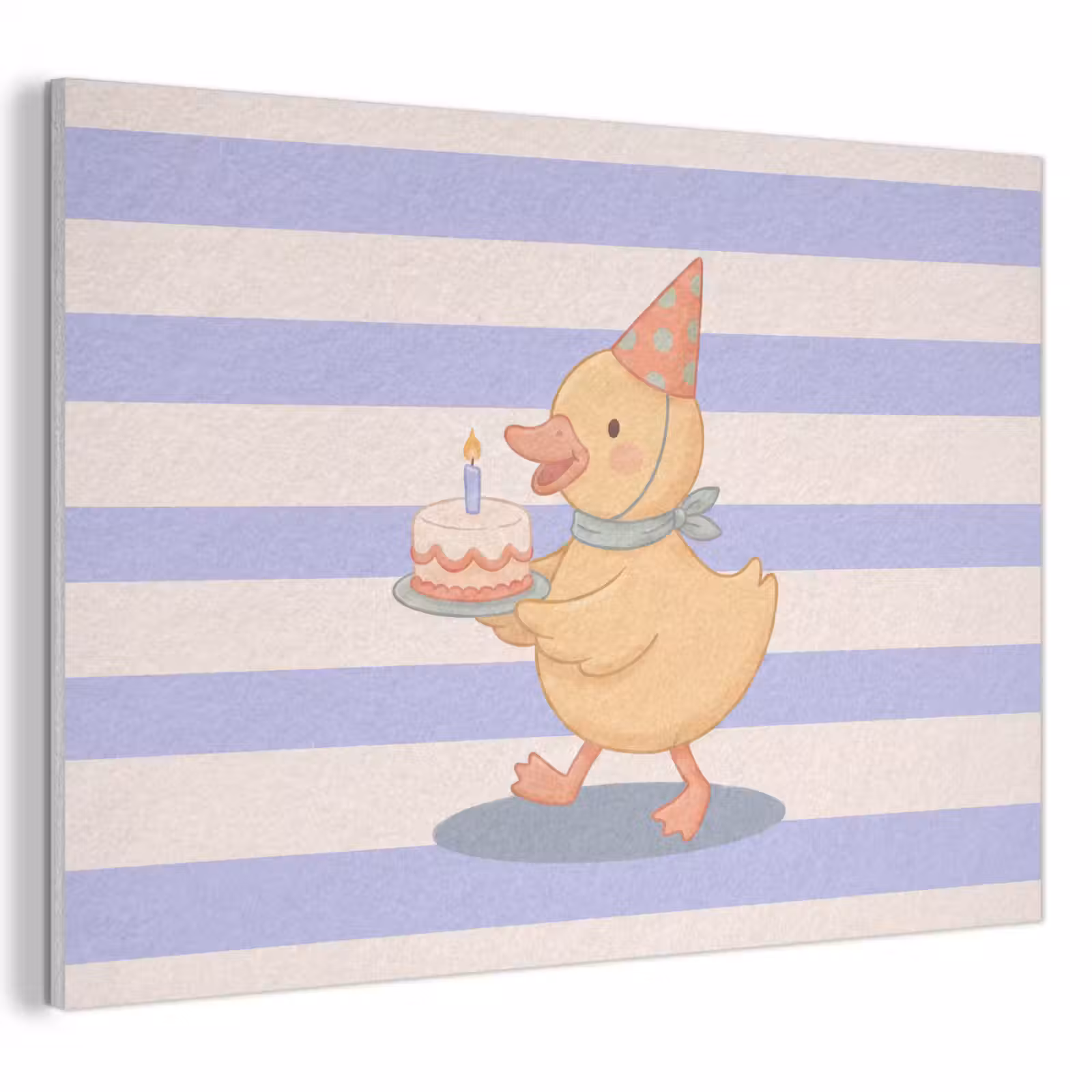 Akoestisch schilderij - Vogel - Feest - Taart - Kinder - Illustratie — 1
