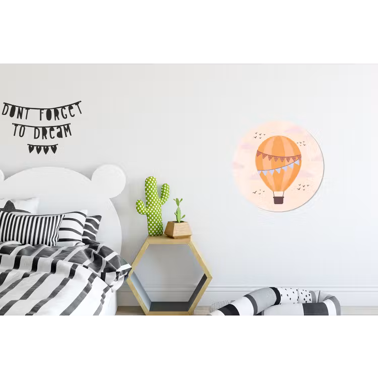 Wandcirkel - Aluminium - Luchtballon - Slingers - Avontuur - Illustratie - Oranje — 5