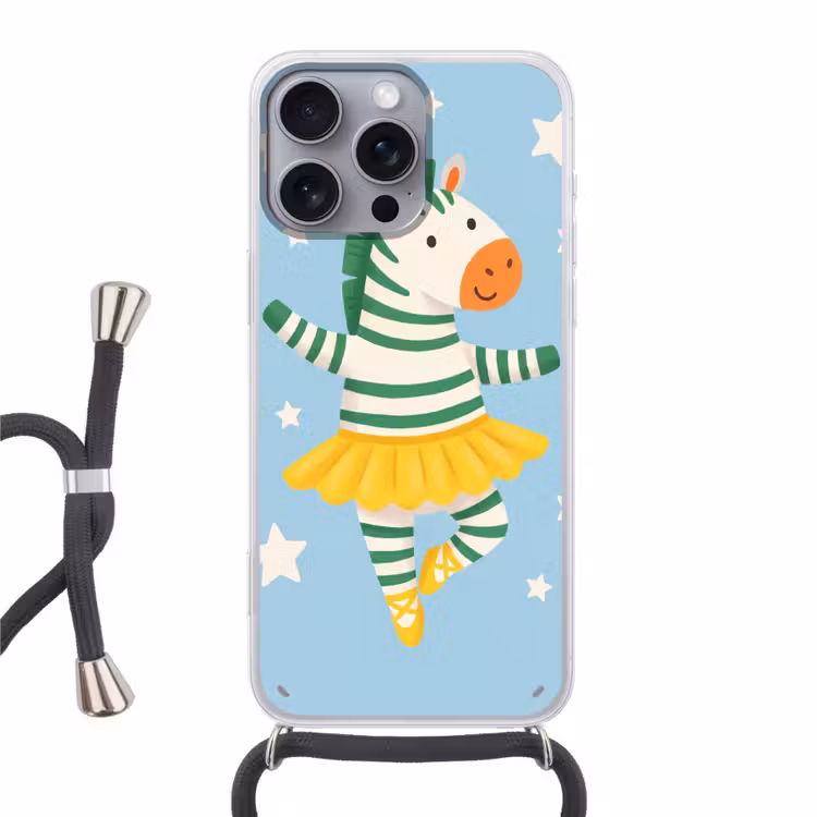 Telefoonhoesje met koord - Dieren - Dans - Illustratie - Kinderkamer - Sterren — 1