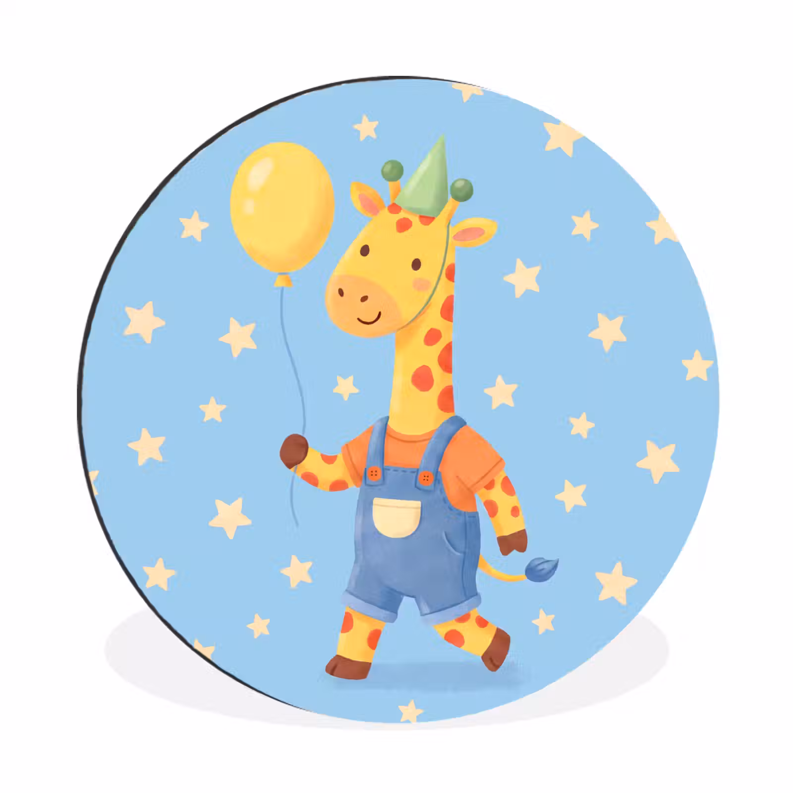 Wandcirkel - Aluminium - Dieren - Giraffe - Ballon - Feest - Kinderkamer — 1