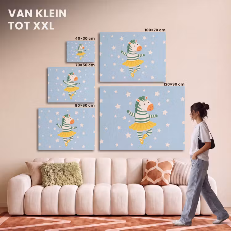 Akoestisch schilderij - Dieren - Dans - Illustratie - Kinderkamer - Sterren — 7