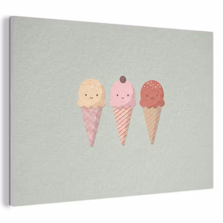 Akoestisch schilderij - IJs - Hoorntjes - Eten - Illustratie - Vrolijk — 1