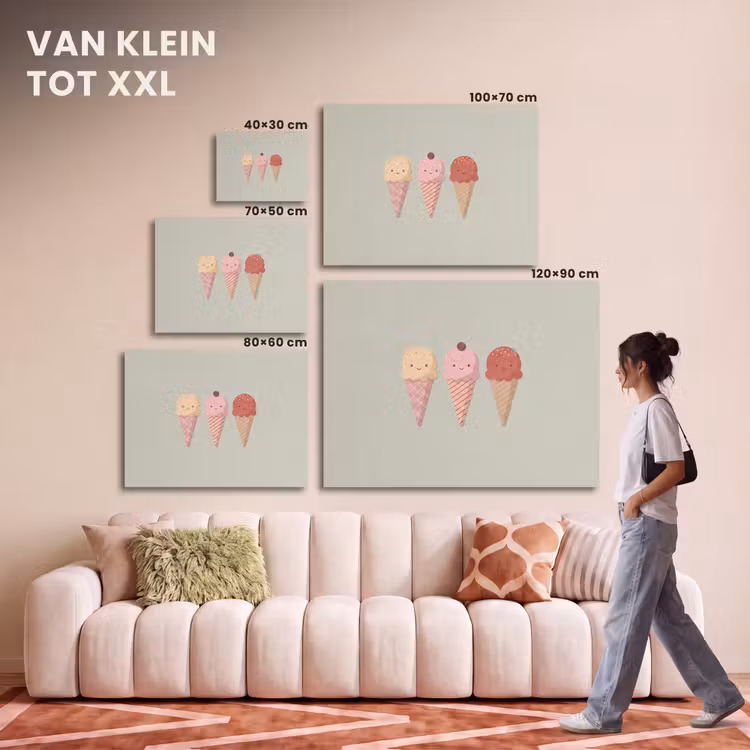 Akoestisch schilderij - IJs - Hoorntjes - Eten - Illustratie - Vrolijk — 7