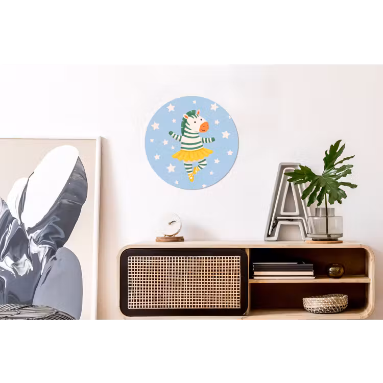 Wandcirkel - Aluminium - Dieren - Dans - Illustratie - Kinderkamer - Sterren — 3