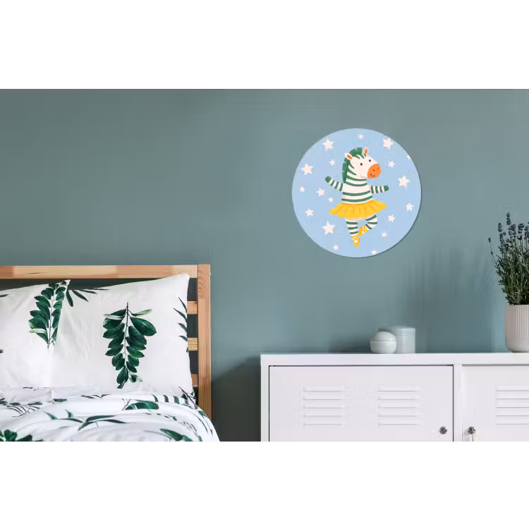 Wandcirkel - Aluminium - Dieren - Dans - Illustratie - Kinderkamer - Sterren — 4