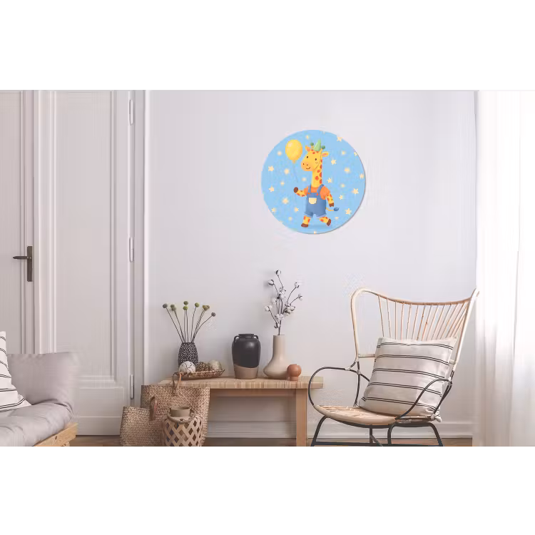 Wandcirkel - Aluminium - Dieren - Giraffe - Ballon - Feest - Kinderkamer — 2