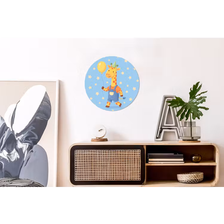 Wandcirkel - Aluminium - Dieren - Giraffe - Ballon - Feest - Kinderkamer — 3