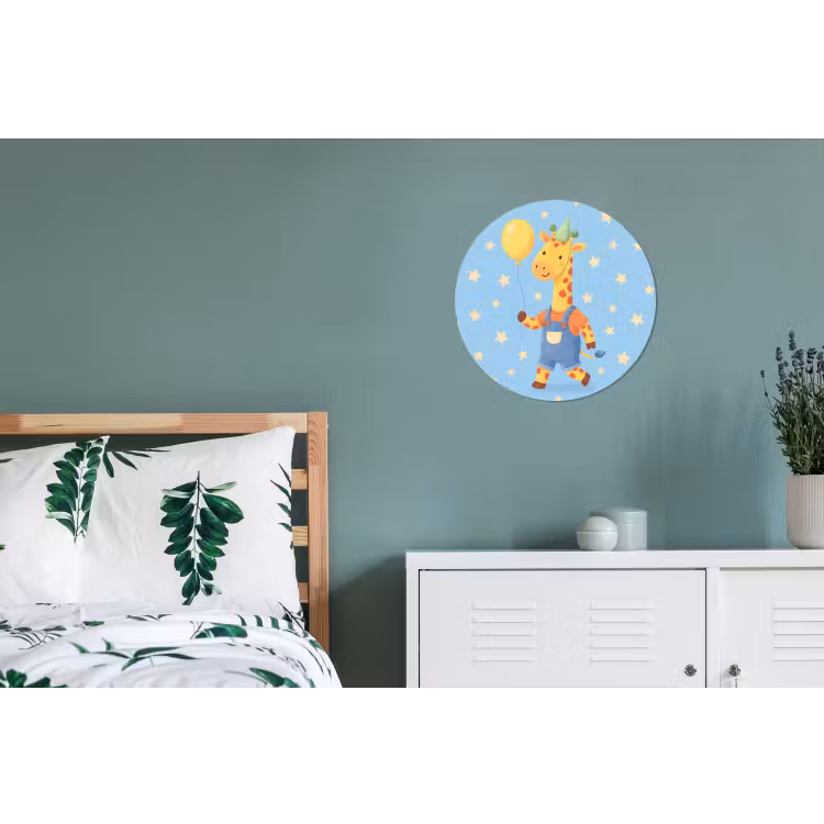 Wandcirkel - Aluminium - Dieren - Giraffe - Ballon - Feest - Kinderkamer — 4