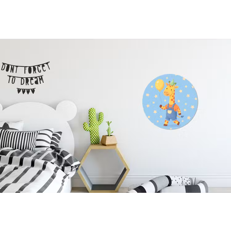 Wandcirkel - Aluminium - Dieren - Giraffe - Ballon - Feest - Kinderkamer — 5