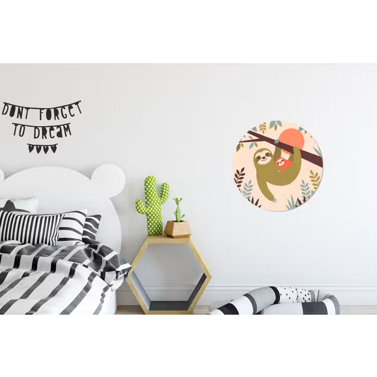 Wandcirkel - Aluminium - Dieren - Moeder - Baby - Natuur - Groen — 5