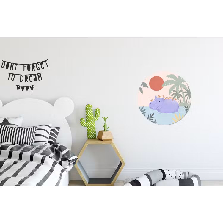 Wandcirkel - Aluminium - Dieren - Vogel - Water - Natuur - Illustratie — 5