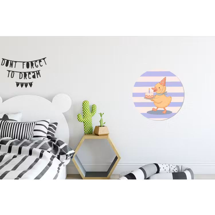Wandcirkel - Aluminium - Vogel - Feest - Taart - Kinder - Illustratie — 5