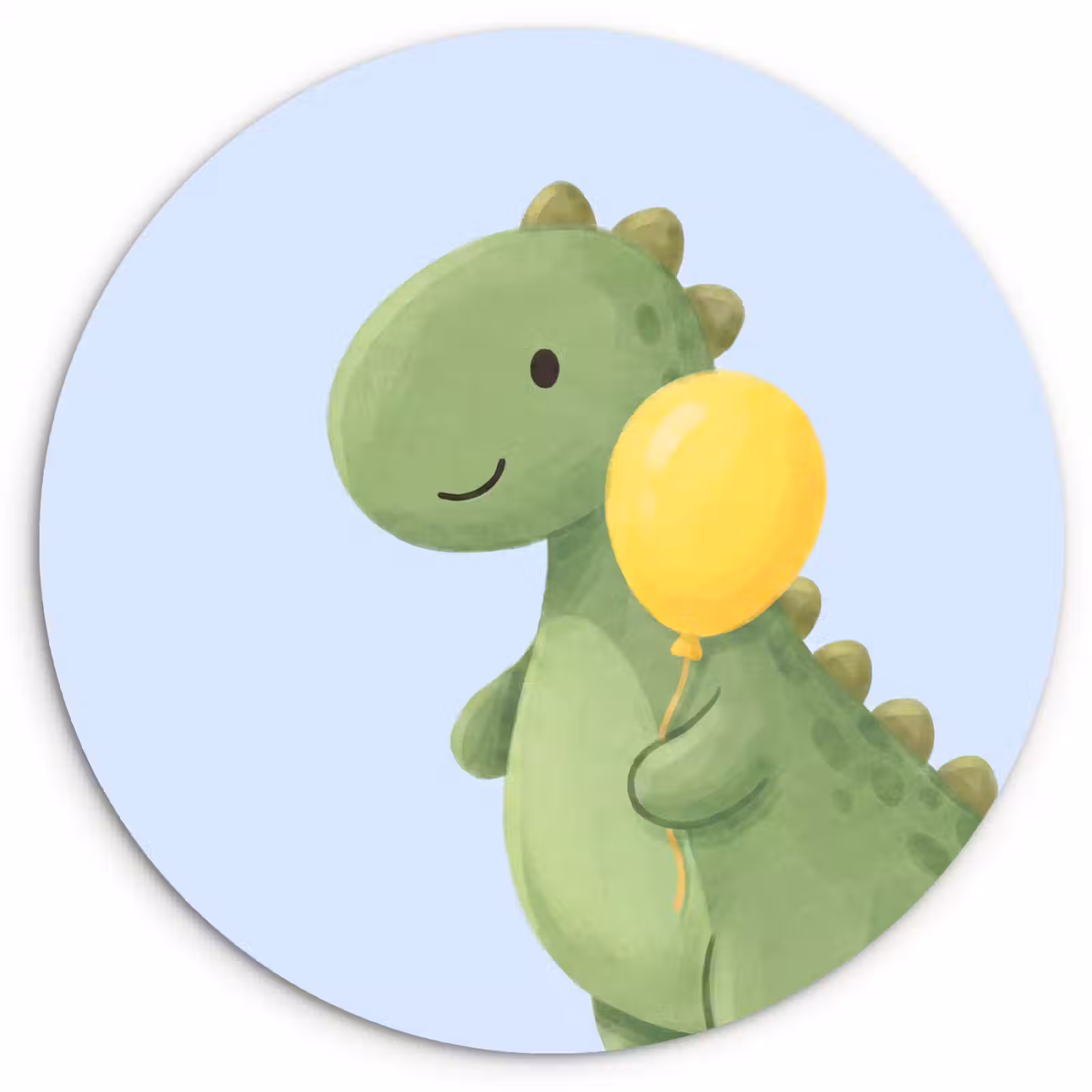 Wandcirkel - Glas - Dinosaurus - Ballon - Kinderkamer - Illustratie - Groen — 1