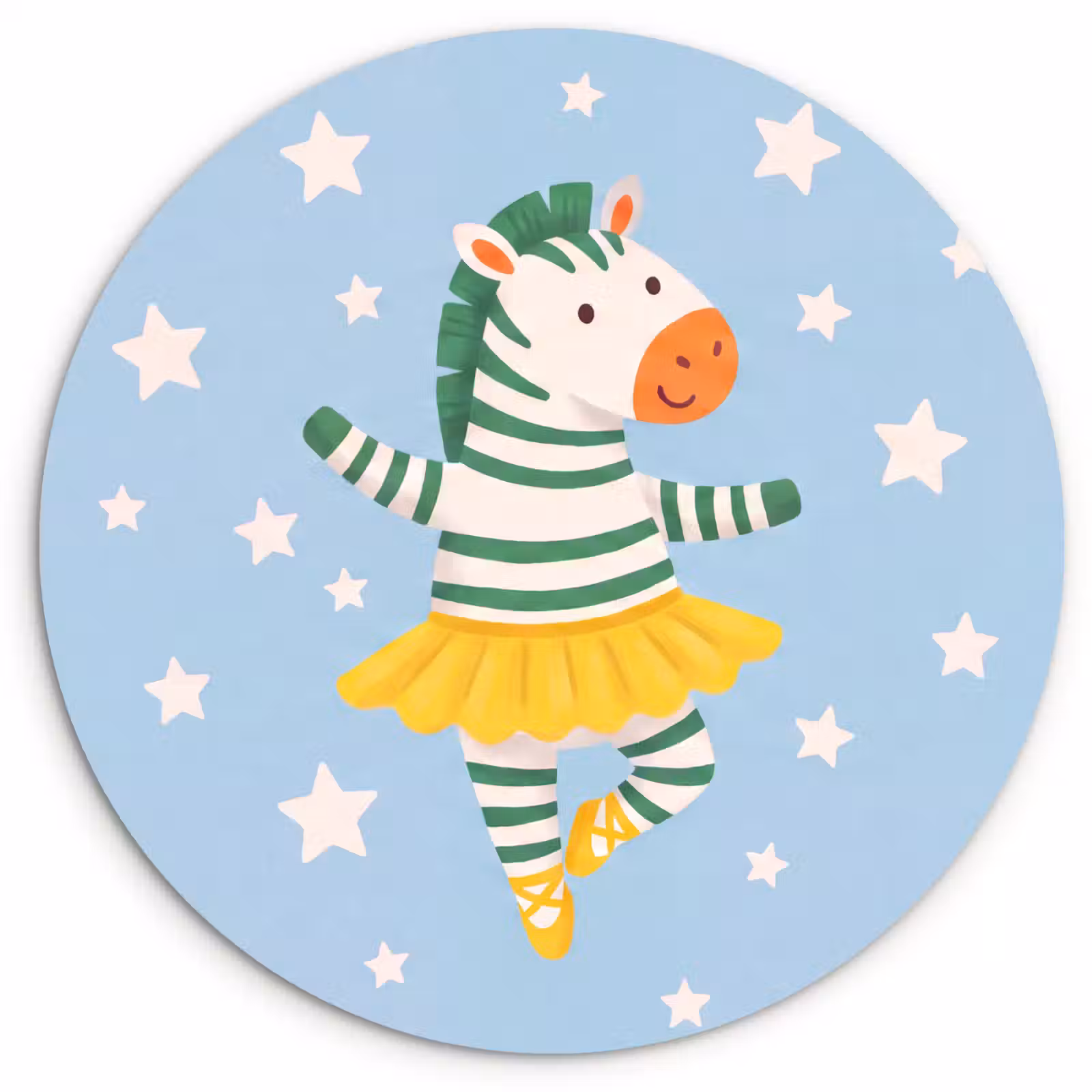 Wandcirkel - Glas - Dieren - Dans - Illustratie - Kinderkamer - Sterren — 1