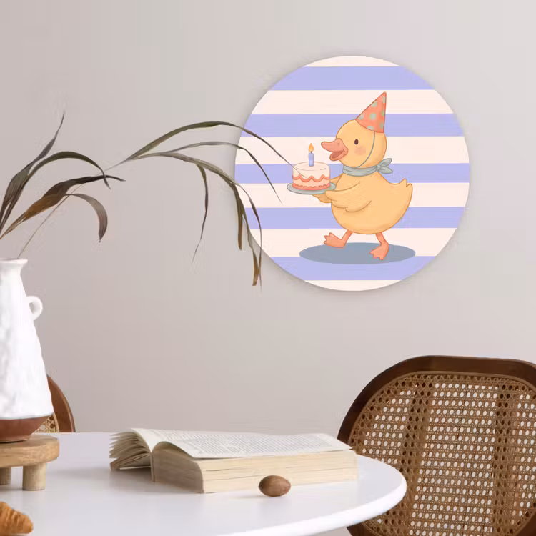 Wandcirkel - Glas - Vogel - Feest - Taart - Kinder - Illustratie — 4