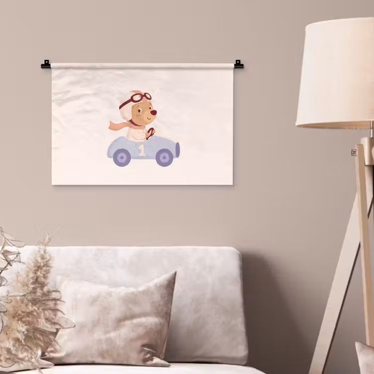 Wandkleed - Beer - Auto - Kinderkamer - Cartoon - Speels — 2
