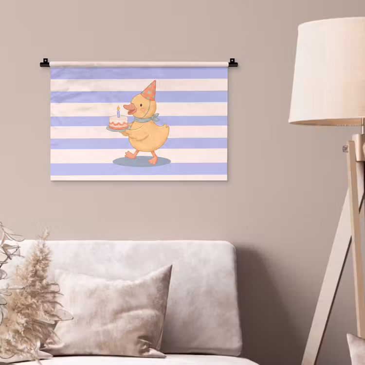 Wandkleed - Vogel - Feest - Taart - Kinder - Illustratie — 2