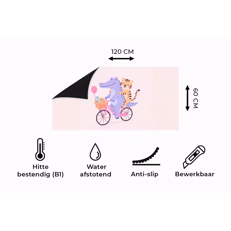 Keukenloper - Dieren - Fiets - Vriendschap - Illustratie - Roze — 5