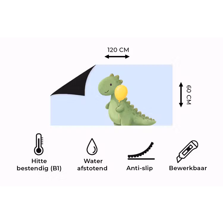 Keukenloper - Dinosaurus - Ballon - Kinderkamer - Illustratie - Groen — 5