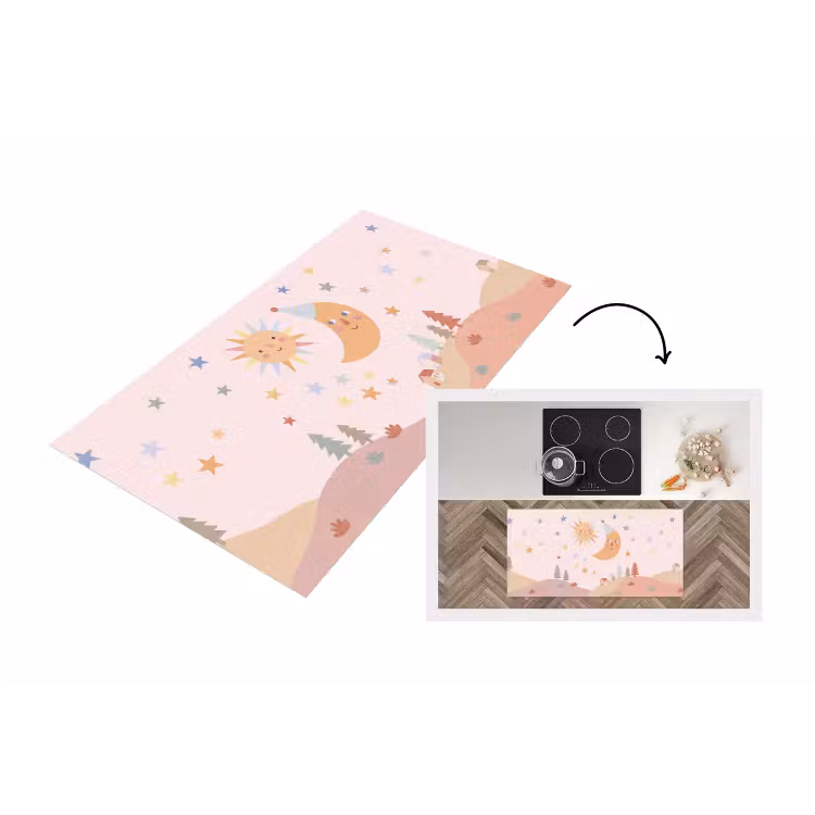 Keukenloper - Zon - Maan - Sterren - Kinderkamer - Pastel — 1