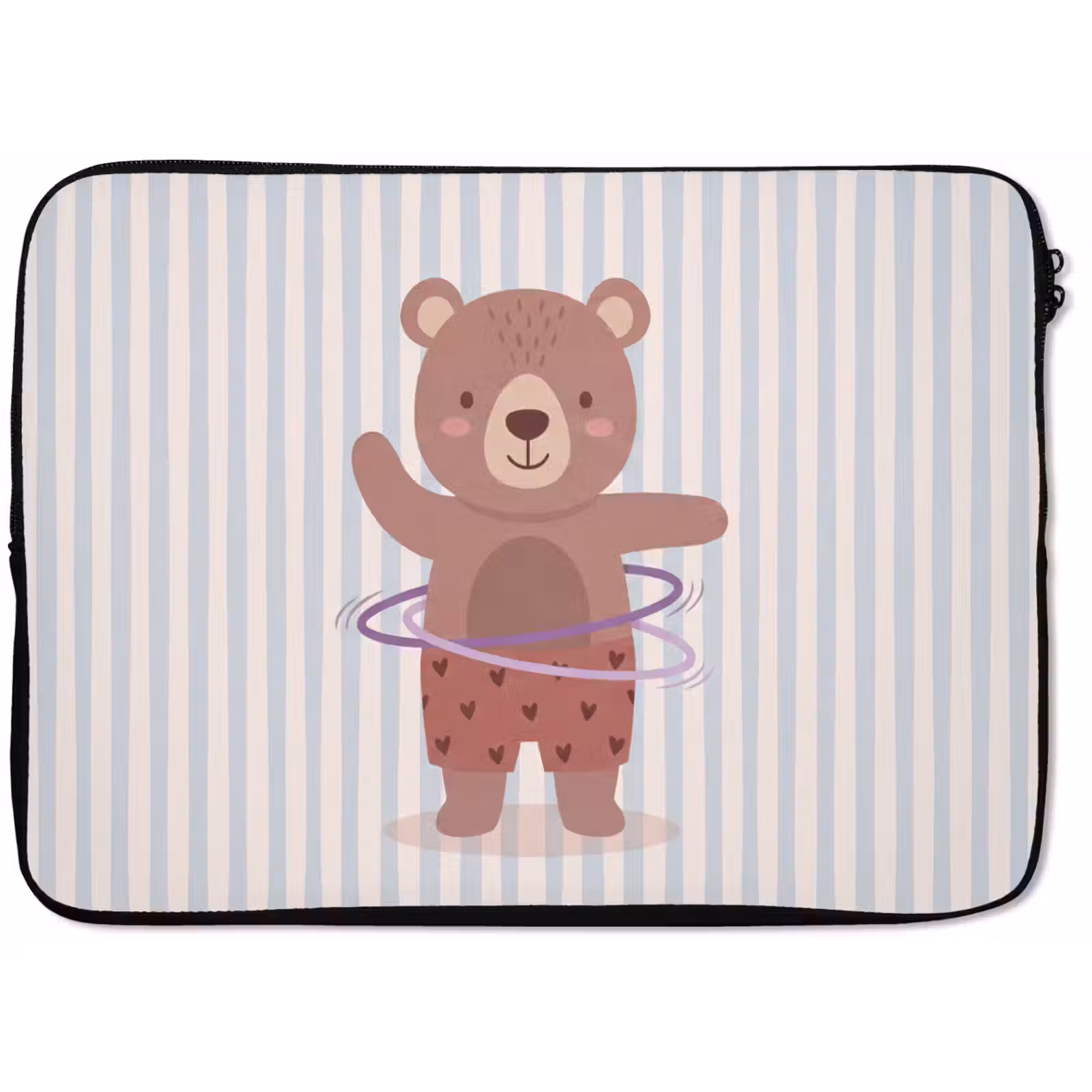 Laptophoes - Beer - Hoepel - Kinderkamer - Illustratie - Bruin — 1