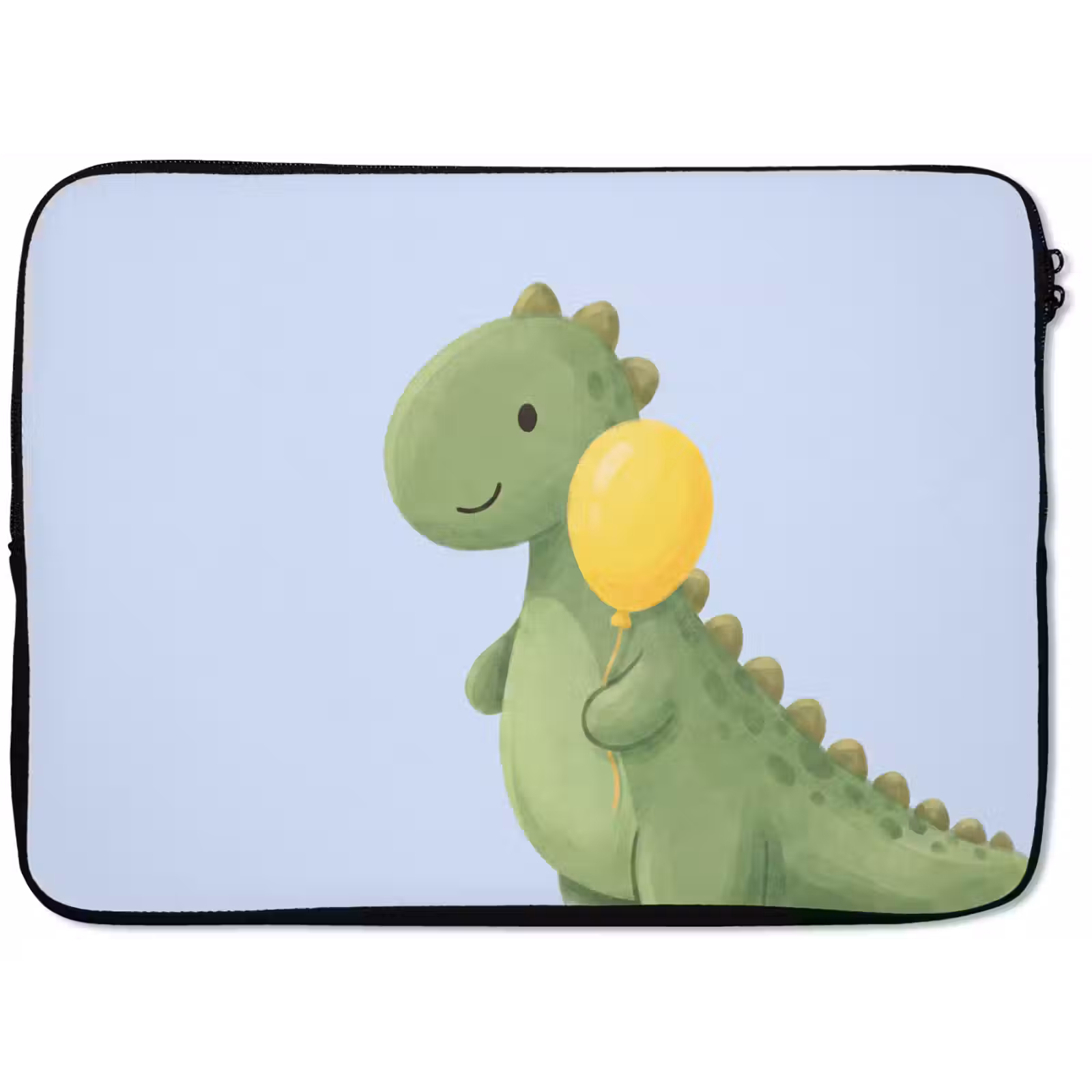 Laptophoes - Dinosaurus - Ballon - Kinderkamer - Illustratie - Groen — 1
