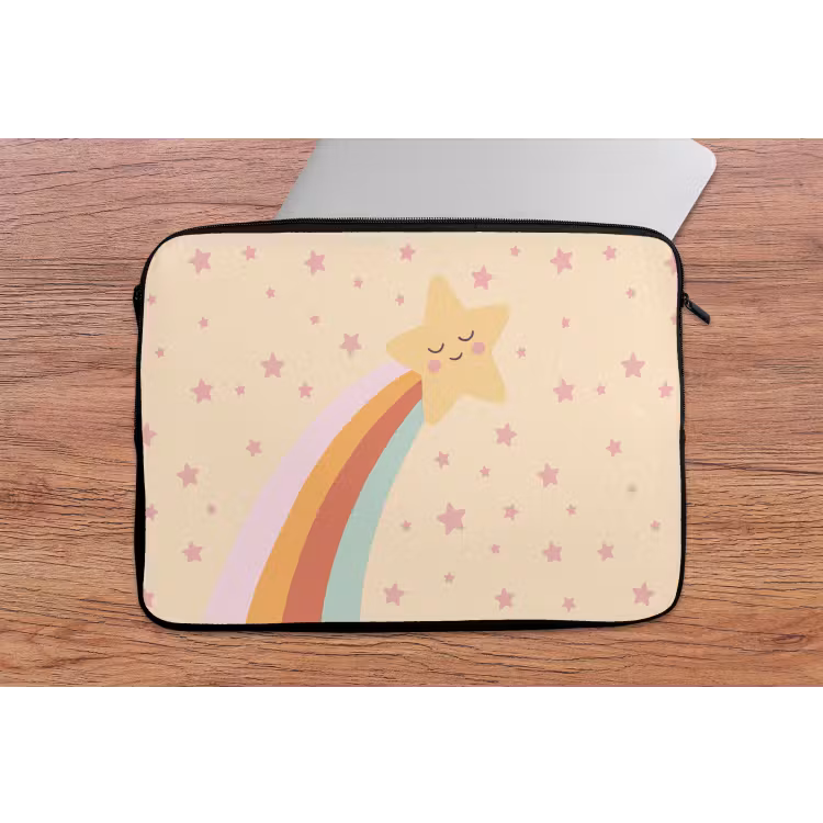 Laptophoes - Ster - Regenboog - Nacht - Illustratie - Pastel — 2