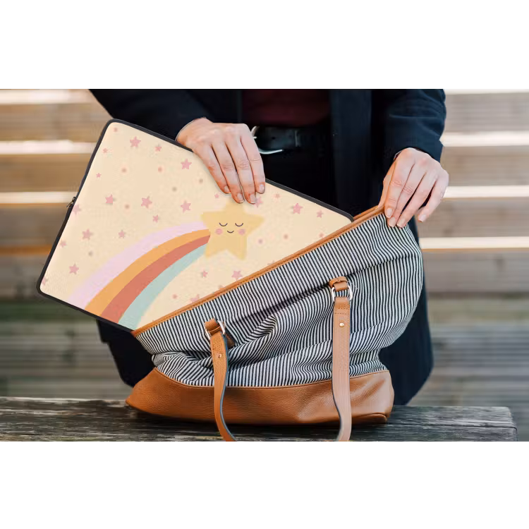 Laptophoes - Ster - Regenboog - Nacht - Illustratie - Pastel — 4