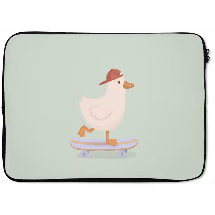 Laptophoes - Vogel - Skateboard - Dieren - Cartoon - Speels — 1