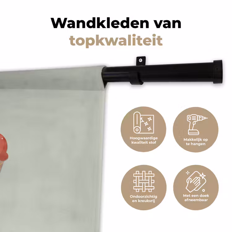 Wandkleed - IJs - Hoorntjes - Eten - Illustratie - Vrolijk — 3