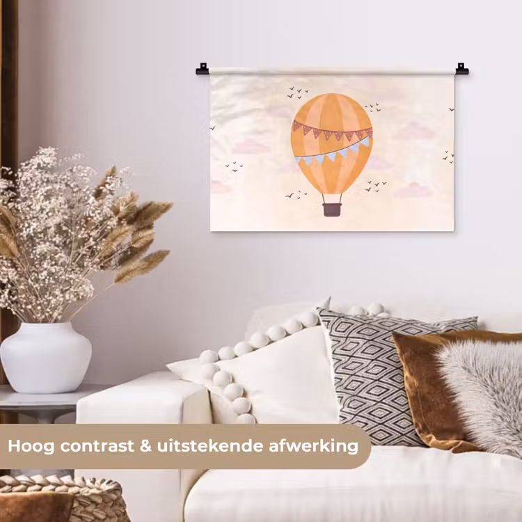 Wandkleed - Luchtballon - Slingers - Avontuur - Illustratie - Oranje — 4