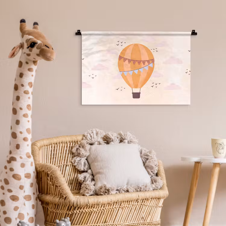 Wandkleed - Luchtballon - Slingers - Avontuur - Illustratie - Oranje — 5