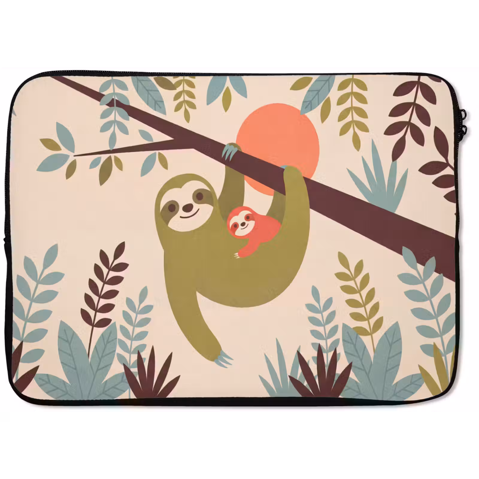 Laptophoes - Dieren - Moeder - Baby - Natuur - Groen — 1