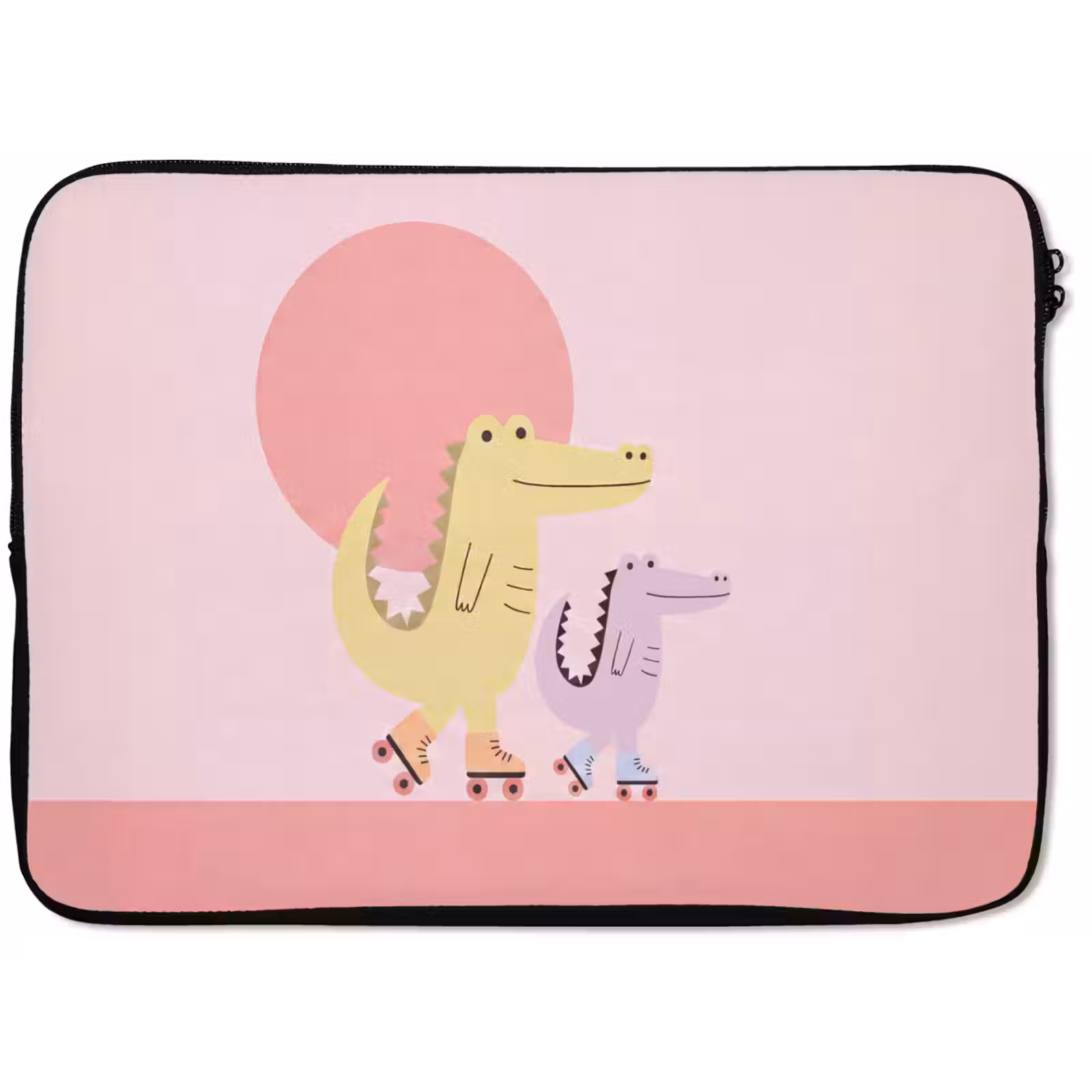 Laptophoes - Dieren - Skaten - Illustratie - Speels - Roze — 1