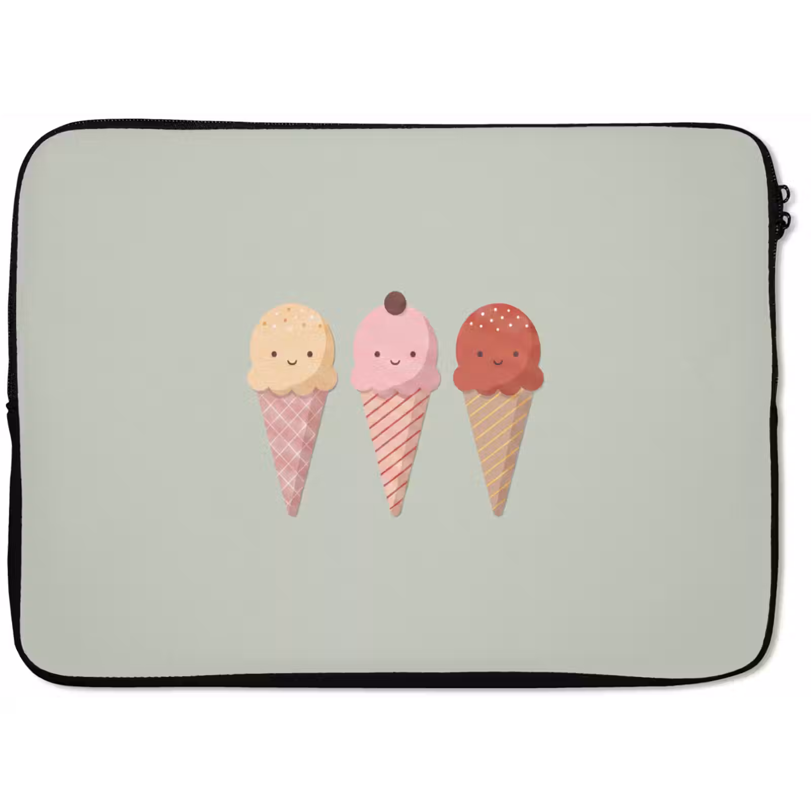 Laptophoes - IJs - Hoorntjes - Eten - Illustratie - Vrolijk — 1