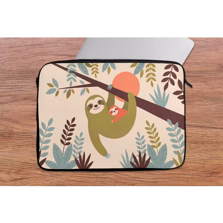 Laptophoes - Dieren - Moeder - Baby - Natuur - Groen — 2