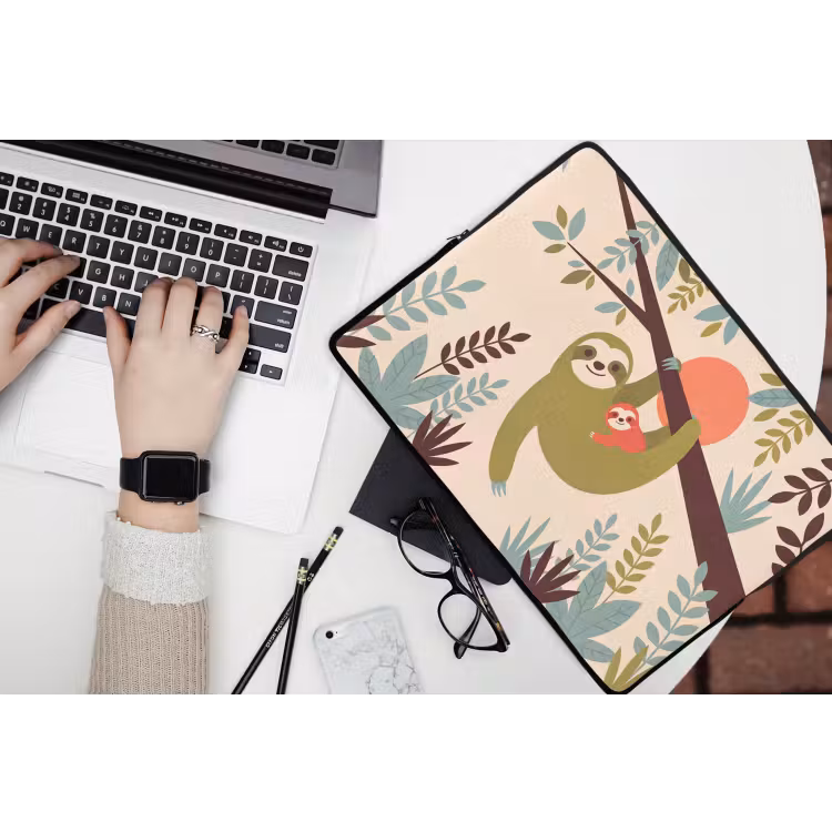 Laptophoes - Dieren - Moeder - Baby - Natuur - Groen — 3