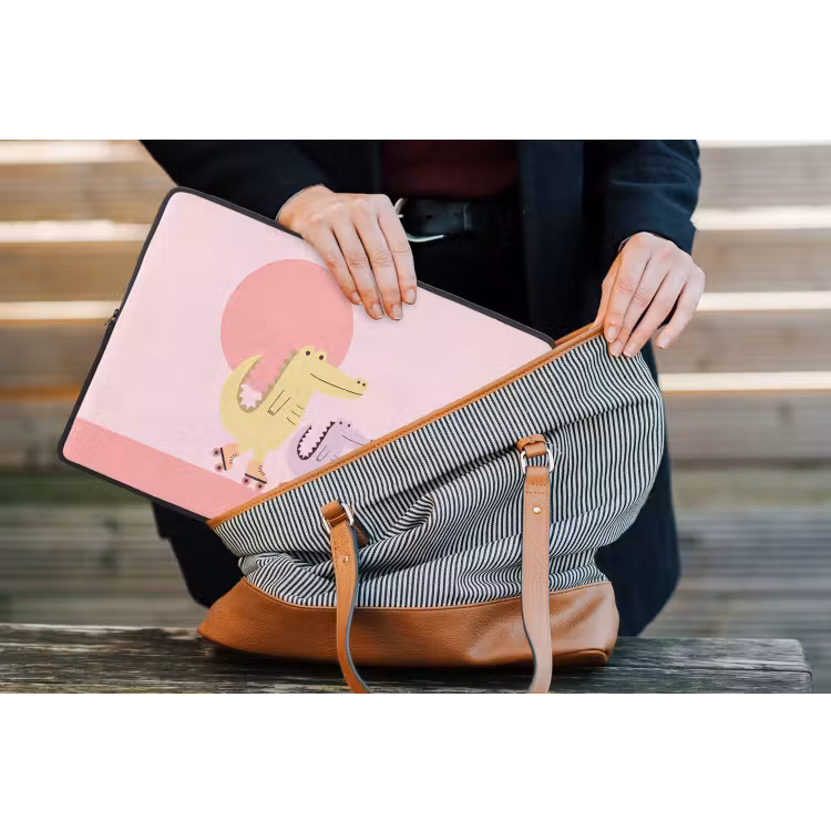 Laptophoes - Dieren - Skaten - Illustratie - Speels - Roze — 4