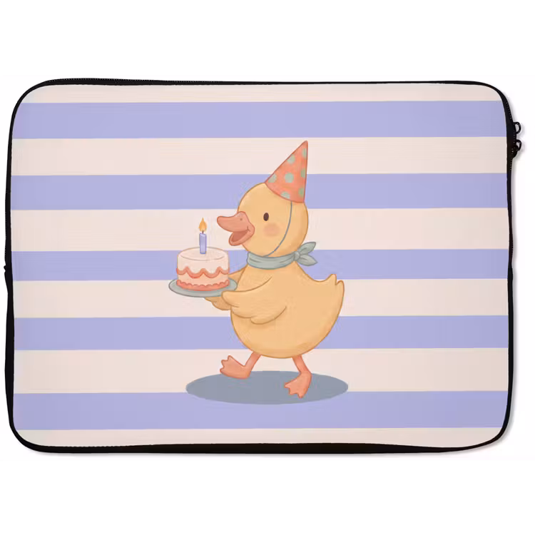 Laptophoes - Vogel - Feest - Taart - Kinder - Illustratie — 1
