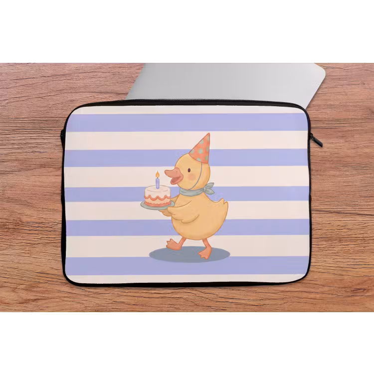 Laptophoes - Vogel - Feest - Taart - Kinder - Illustratie — 2