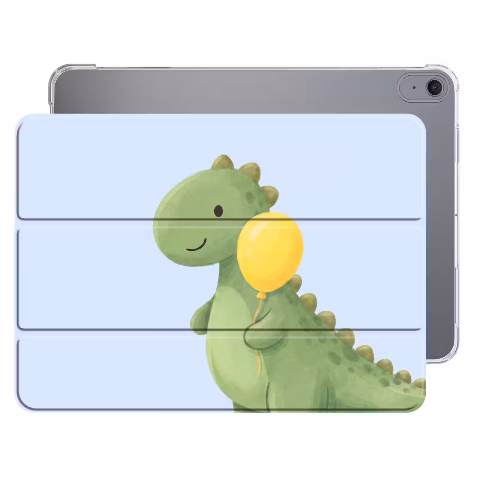 iPad hoes - Dinosaurus - Ballon - Kinderkamer - Illustratie - Groen — 1