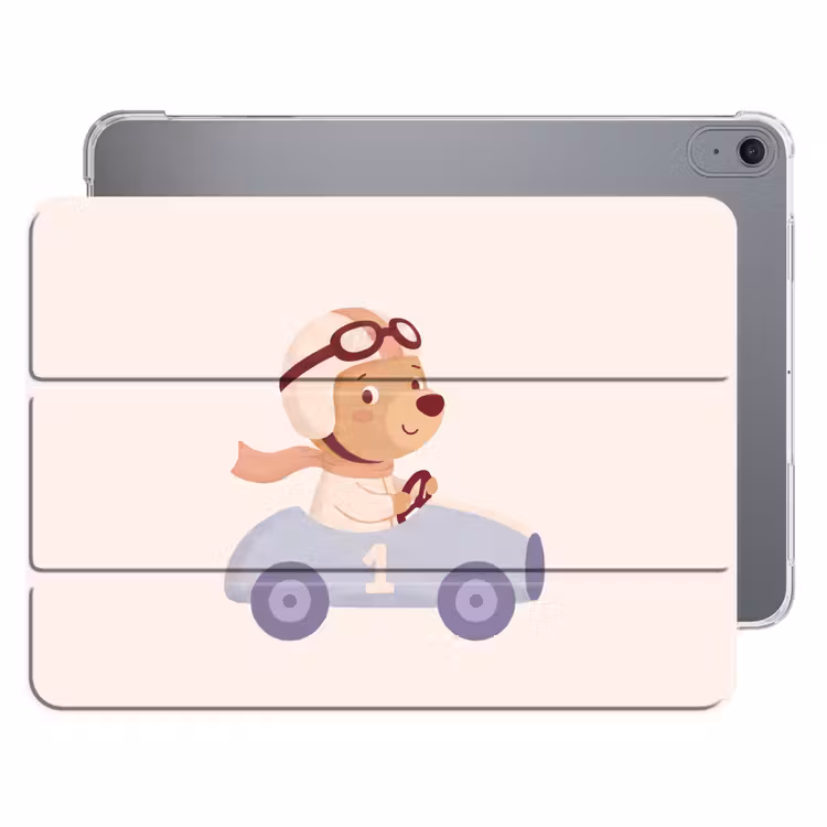 iPad hoes - Beer - Auto - Kinderkamer - Cartoon - Speels — 1