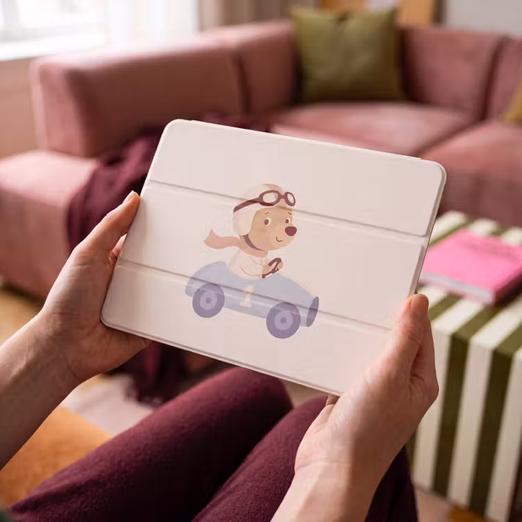 iPad hoes - Beer - Auto - Kinderkamer - Cartoon - Speels — 4