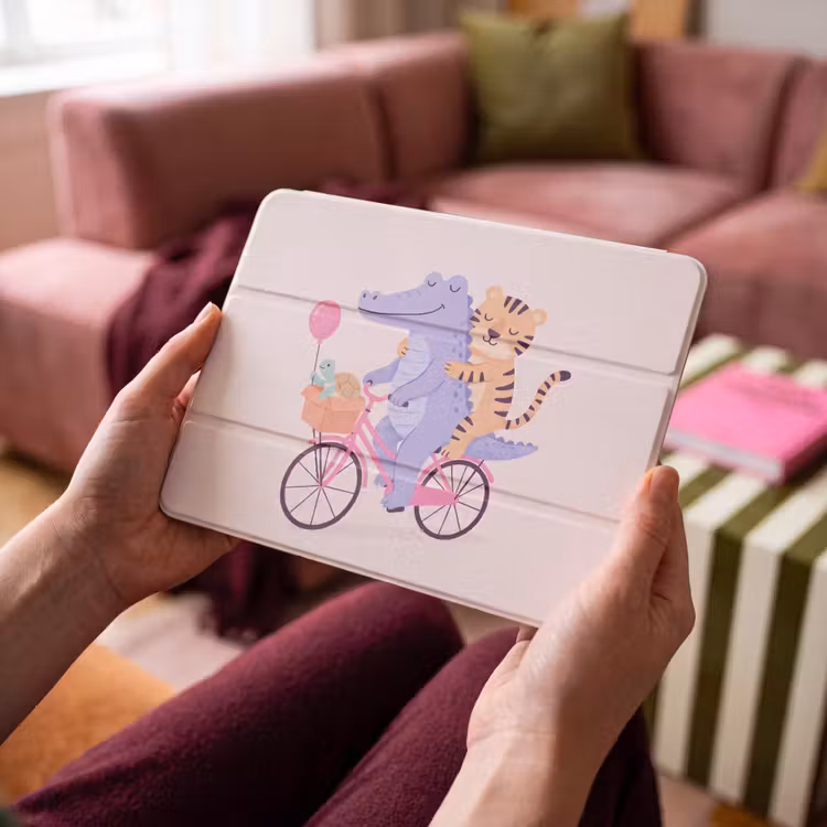 iPad hoes - Dieren - Fiets - Vriendschap - Illustratie - Roze — 4