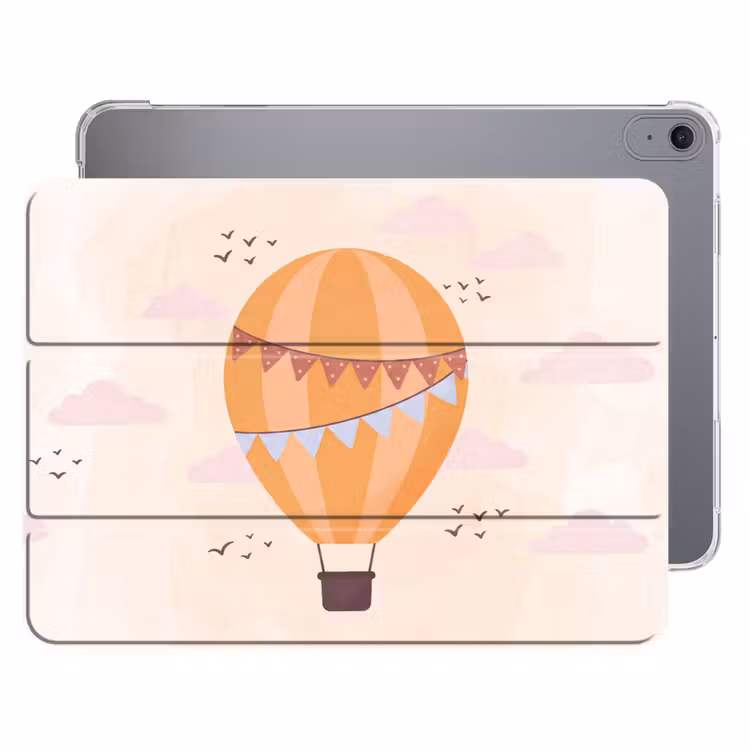 iPad hoes - Luchtballon - Slingers - Avontuur - Illustratie - Oranje — 1