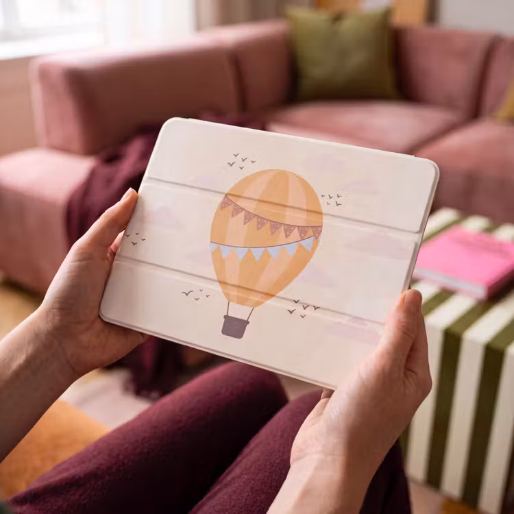 iPad hoes - Luchtballon - Slingers - Avontuur - Illustratie - Oranje — 4